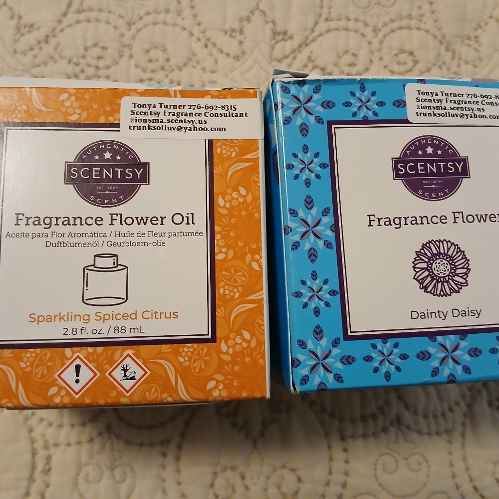Scentsy Fragrance Flower Dainty Daisy And Sparkling Spiced Citrus Oil - Picture 2 of 5
